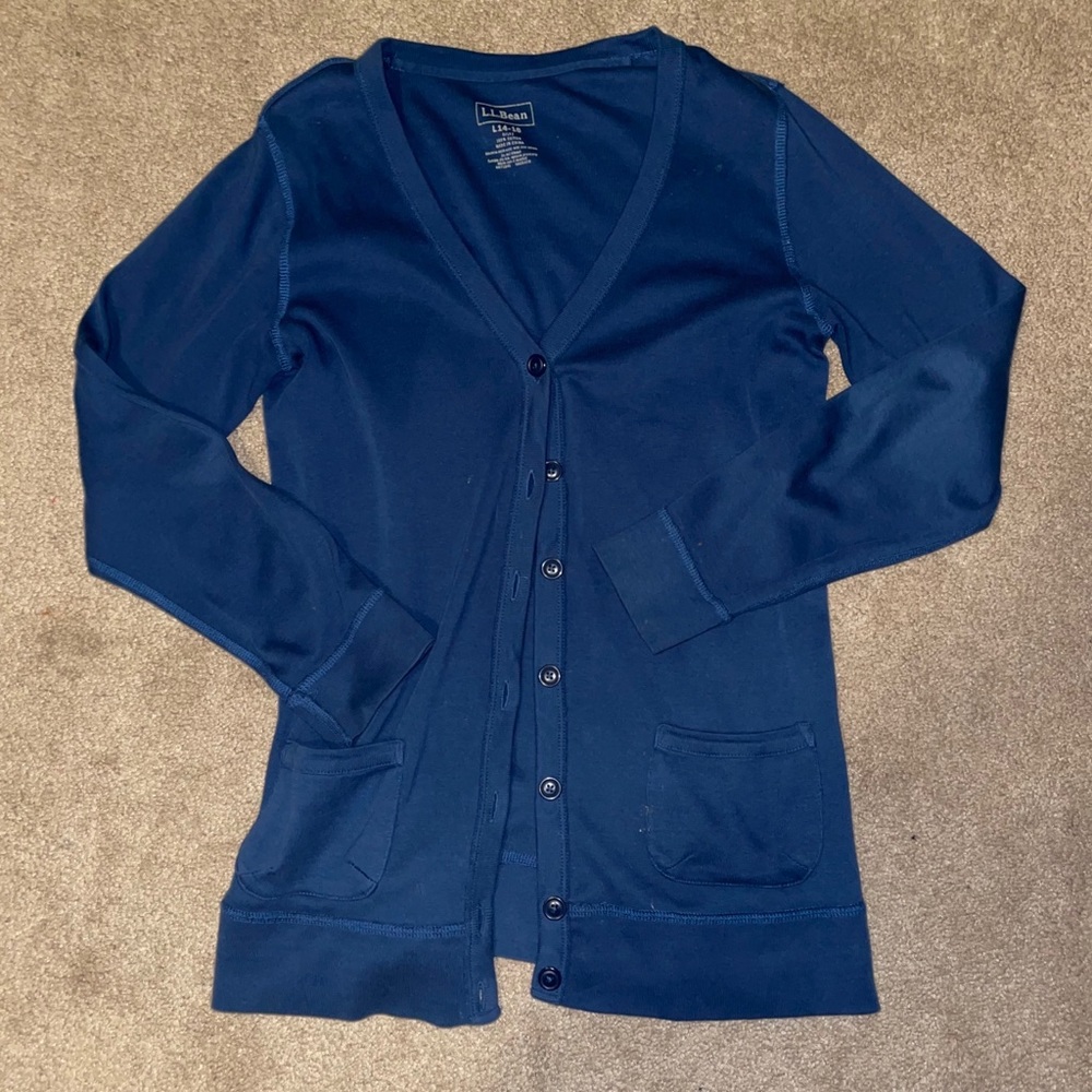 LLbean Blue Button Up Cardigan